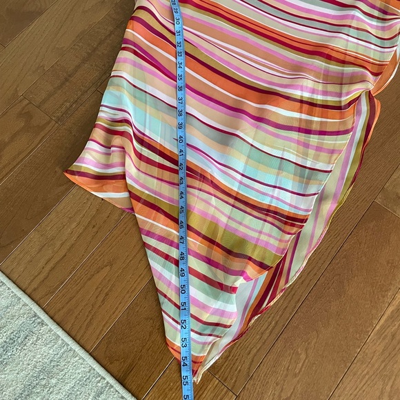 Y2K BCBG Maxazria Stripe Asymmetrical Cowl Neck Dress EUC - Picture 10 of 11